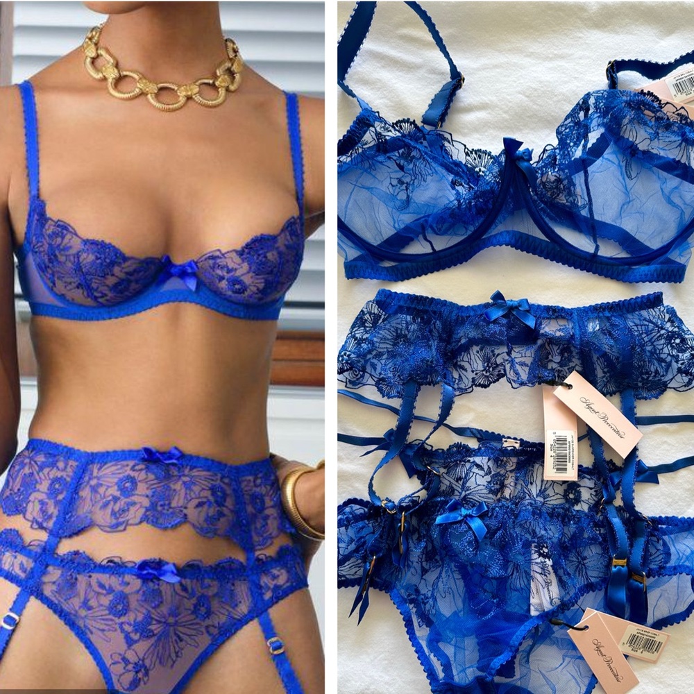 🎉Host Pick🎉 NWT Agent Provocateur Jayce Cobalt Lingerie Set Something Blue